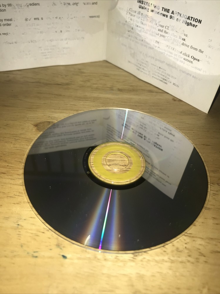 20,000 Recipes PC CD-ROM Reference Disc Cardboard Sleeve & Working Disc