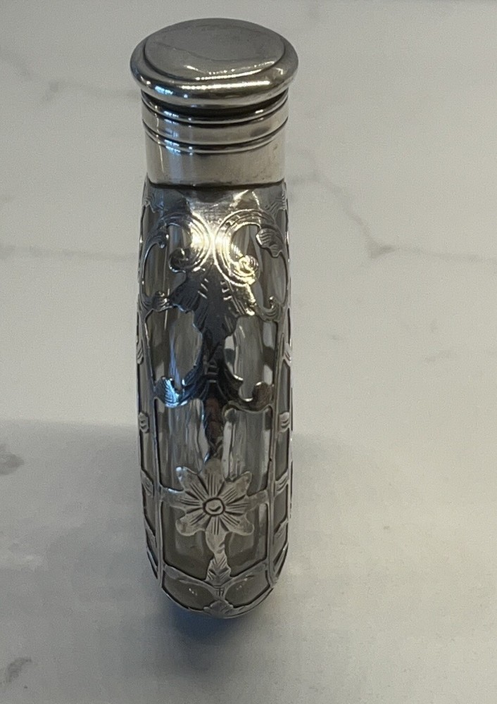 Gorham Sterling SILVER OVERLAY PERFUME FLASK