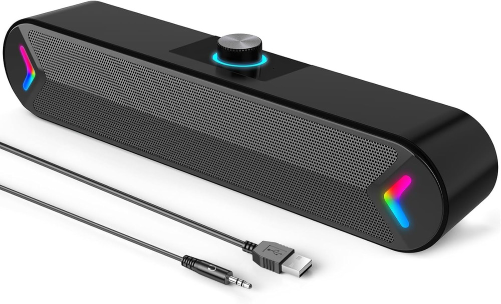 Computer Speakers,Pc Speakers for Desktop,Wired Usb-Powered Sound-Bar for Comput