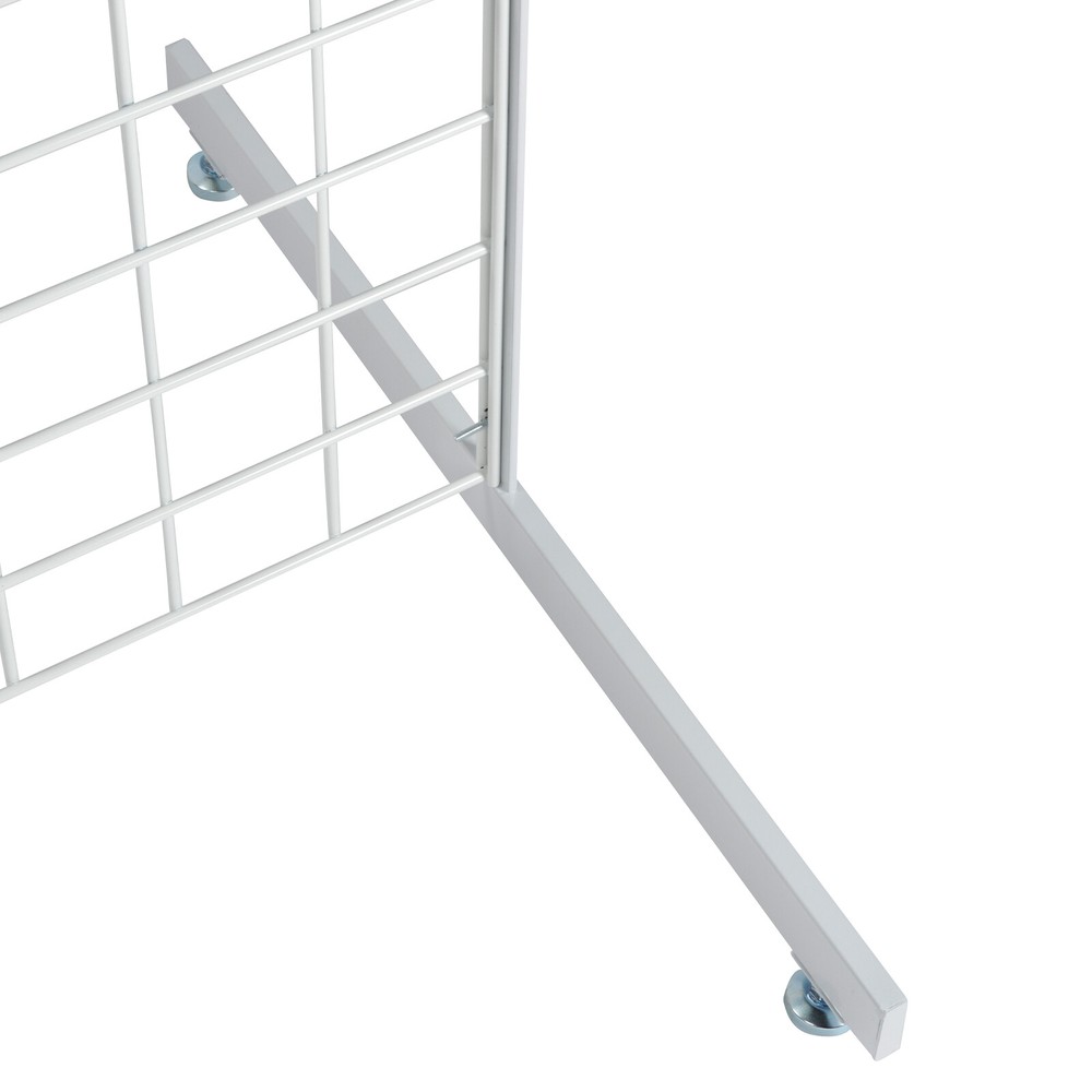 2 ft x 6 ft White Standing Grid Screen - Includes Grid Panel and 2 Grid Legs