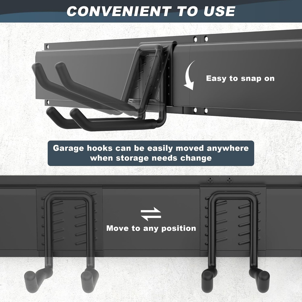 Heavy Duty Garage Tool Organizer Rack with 15 Hooks & 22 Pcs Storage System