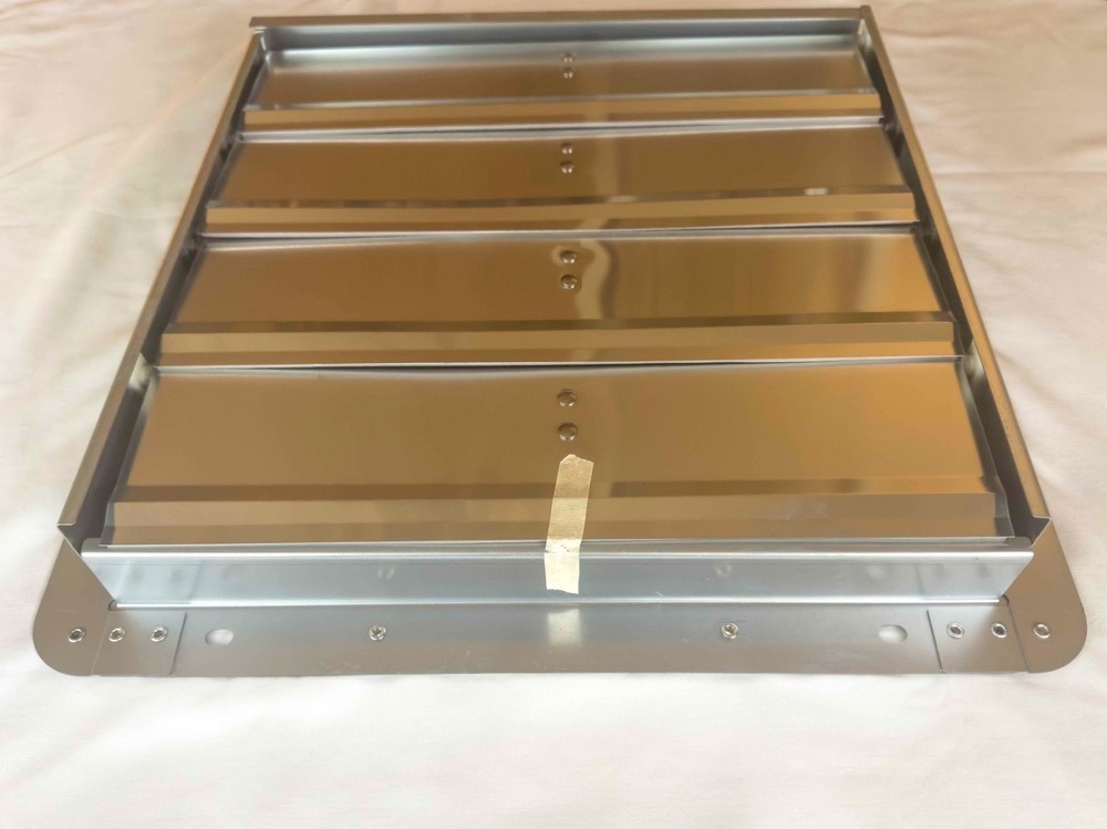 iPower 16-Inch Square Automatic Gravity Shutter Louver Vent Silver