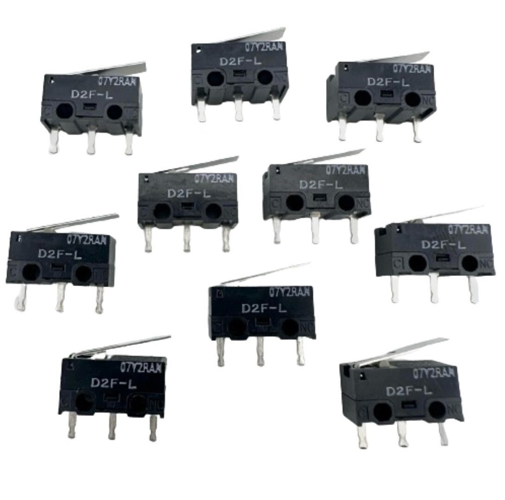 Omron D2F-L Japan Lever 3-Pin Basic Micro Switch (10 Pieces)