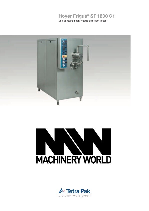Continuous Ice Cream Freezer from Tetra Pak - Fully Operational