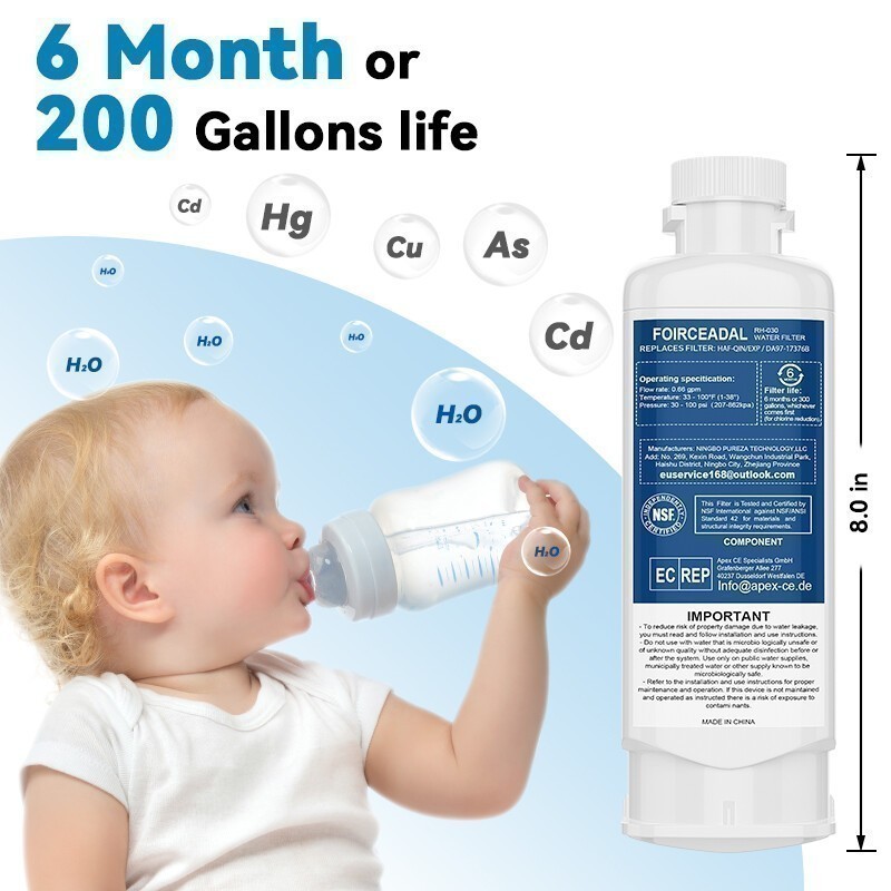 4 Pack For Samsung DA97-17376B HAF-QIN/EXP Refrigerator Water Filter Replacement