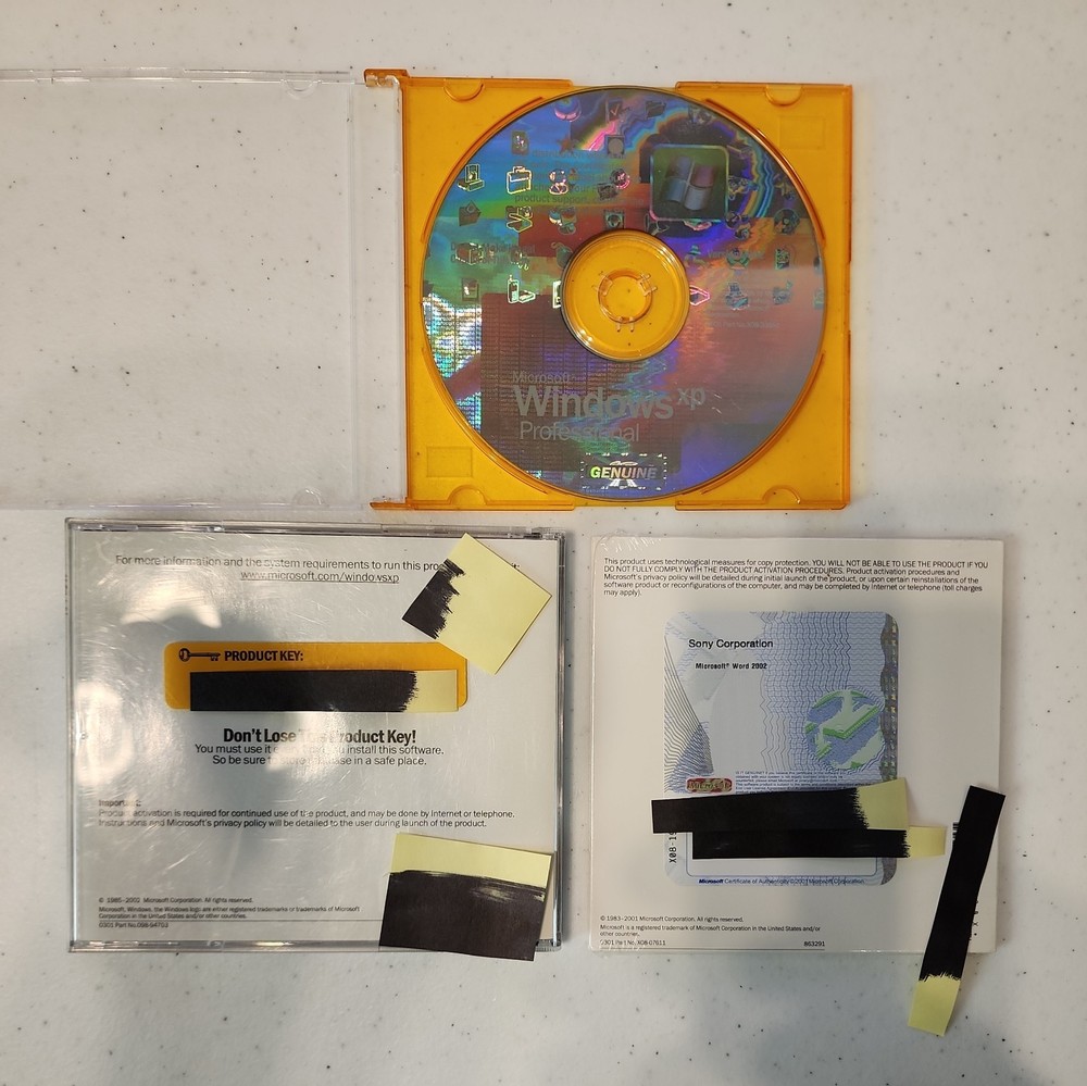 BUNDLE: Microsoft Word 2002 sealed w product key + two Windows XP Professional