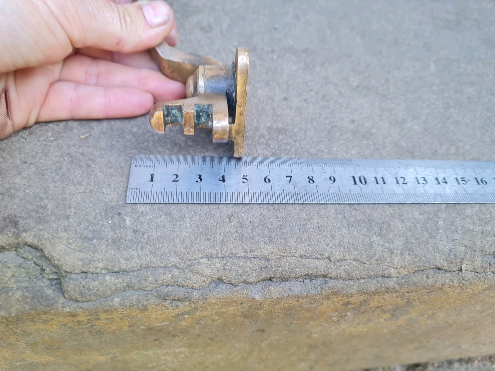 One Single Old Antique Brass Window Latch Handle