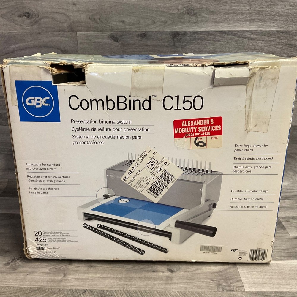 GBC CombBind C150 Heavy Duty Comb Binding Machine - EXCELLENT Condition