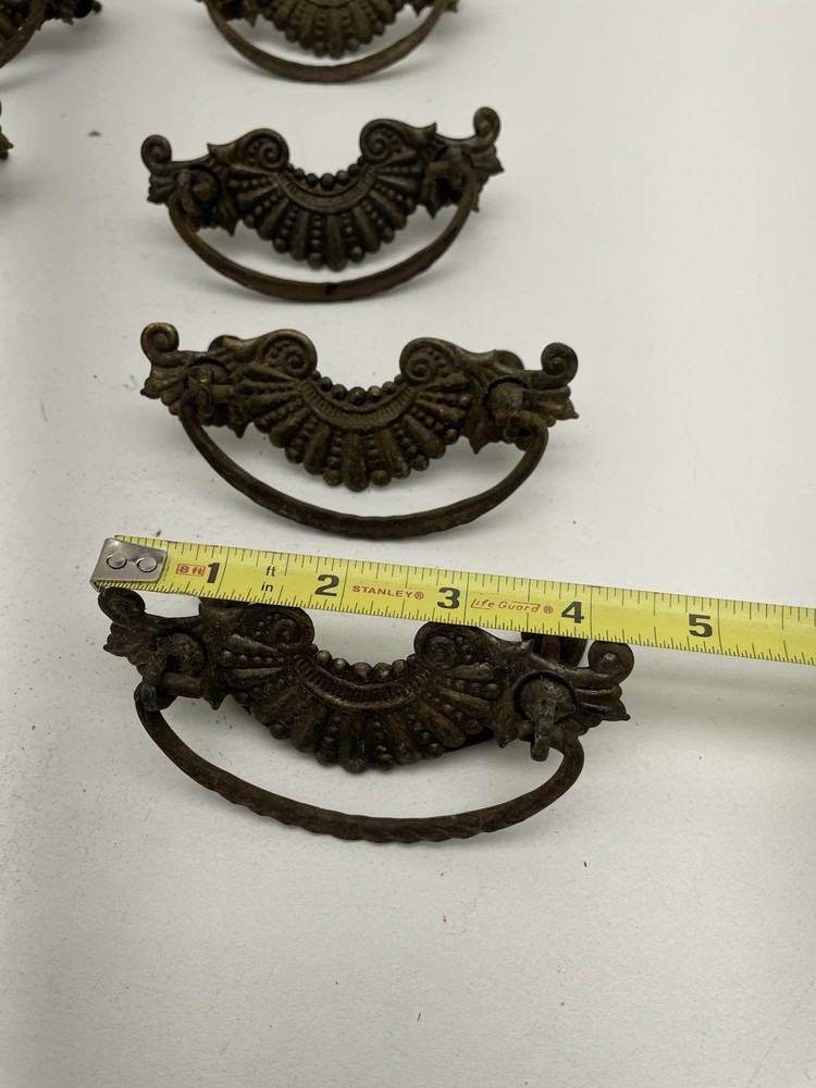Vintage Brass Drawer Pull Lot Of 8