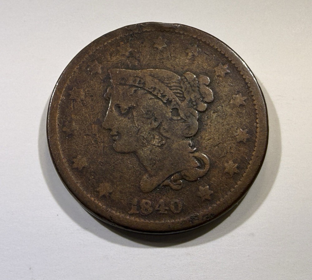 1840 'Small Date' Braided Hair Large Cent