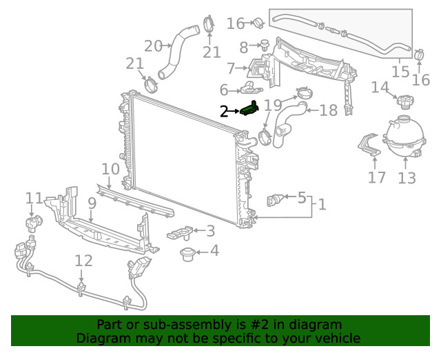 Genuine GM Radiator Mount Bracket 23336310