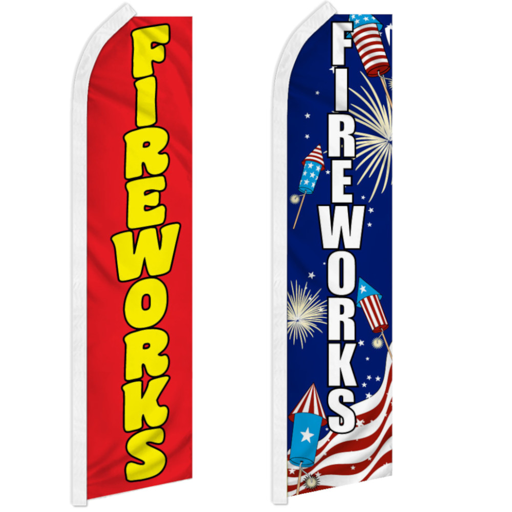 Fireworks Advertising Swooper Flutter Feather Flag Fireworks Stand