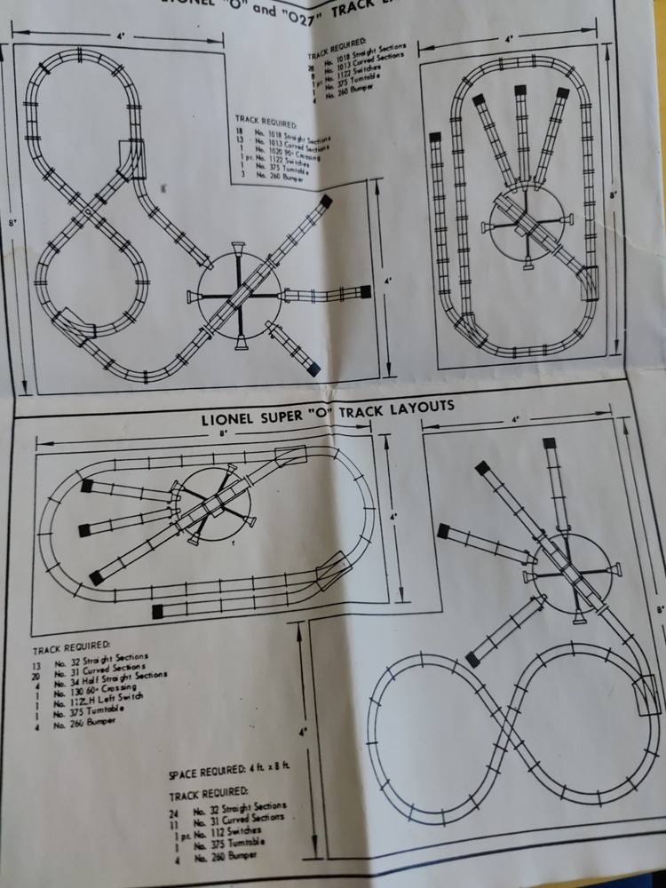 Lionel 375 Turntable Massive Instruction Sheet Dated 10-62