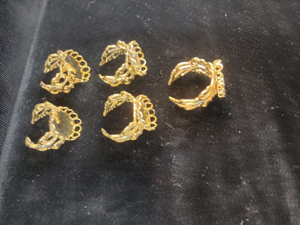 5pcs 13x18mm Cabochon Ring Settings Gold Plated