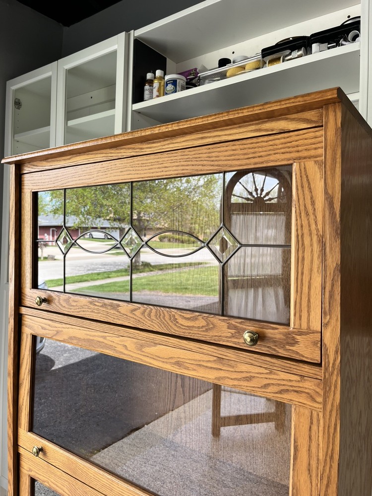 Antique Oak Four-Section Barrister Bookcase