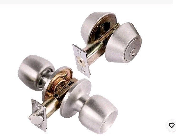 TOLEDO Double Cylinder Satin Nickel Combo Set