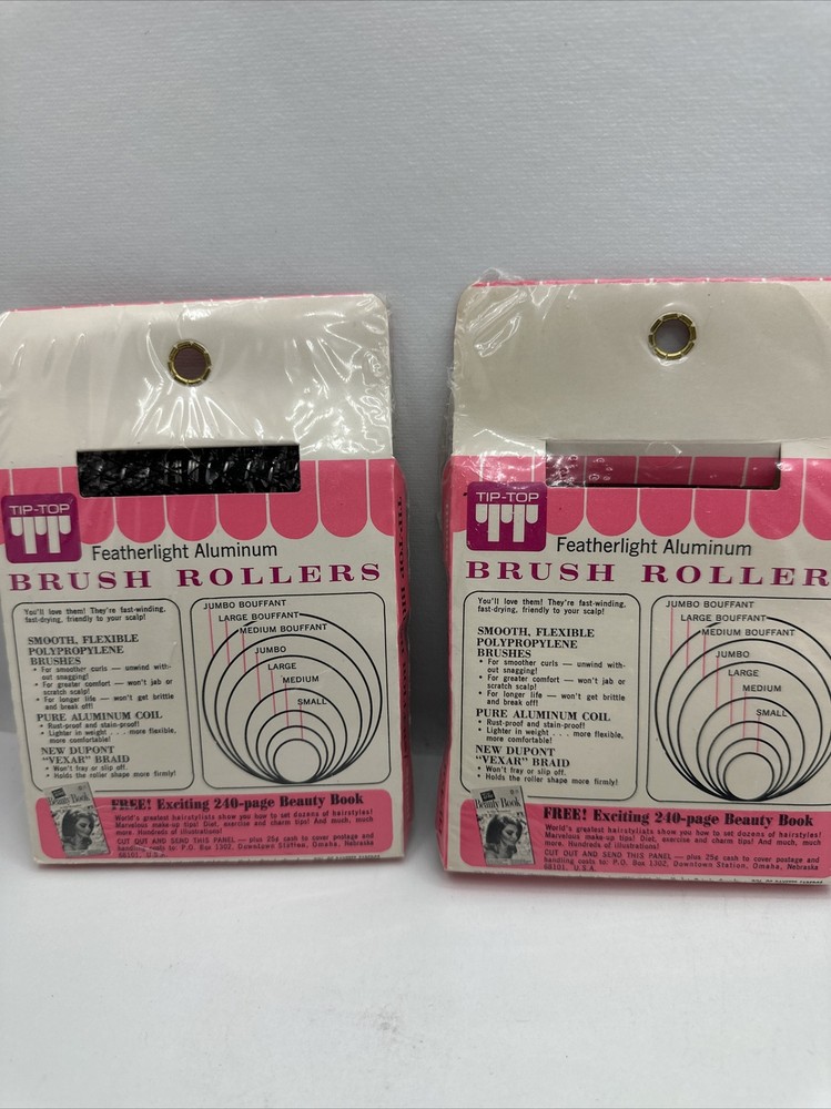 Tip-Top Brush Rollers Vintage One Pack Is New Other Has 2 Missing 1/2 Size