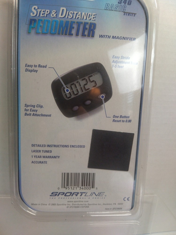 SPORTLINE Electronic Pedometer Walking Jogging Step Count & Distance Tracker New
