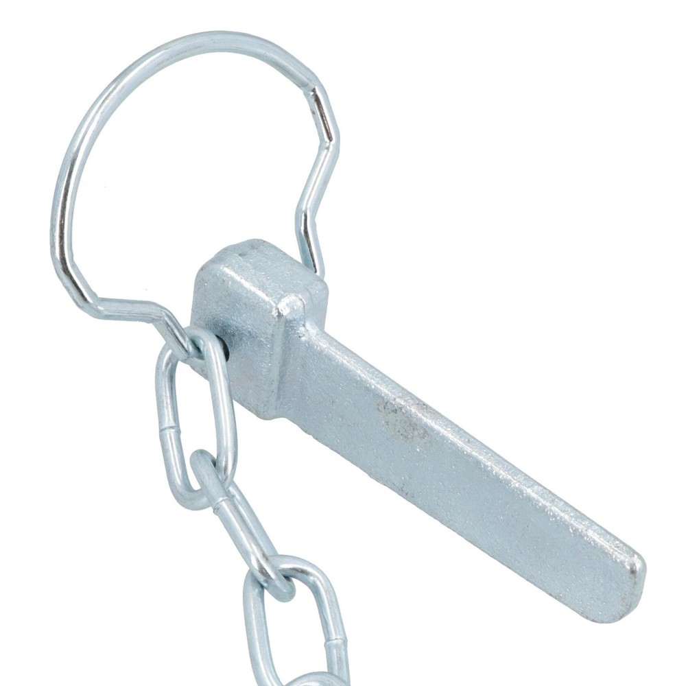Flat Cotter Spring Ring / Linch Pin and Chain PAIR Zinc Plated DK12_Pair