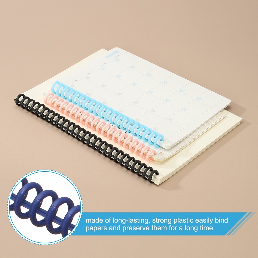 12mm(1/2") Spiral Binding Coils, 15 Pcs Spirals 85 Sheet, Dark Blue