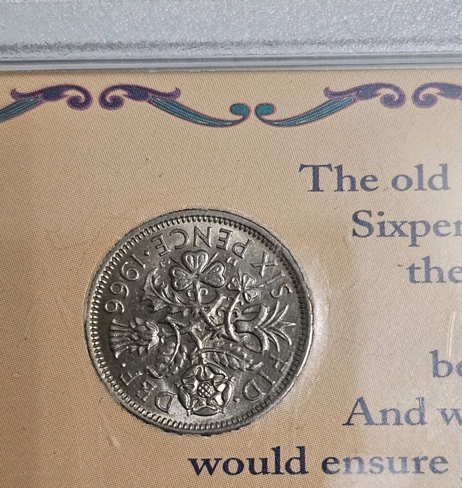 1966 Lucky Wedding Six Pence Coin Great Wedding Gift. 🎁 Pulled From Storage