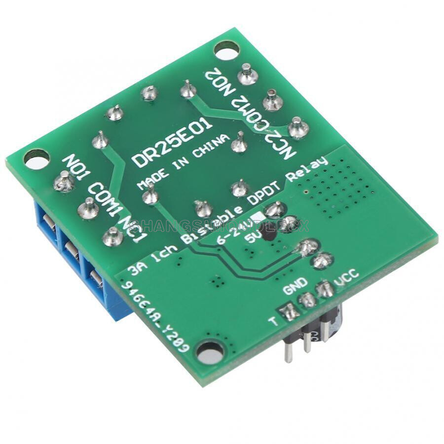 DC 5V 6-24V Double Pole Double Throw DPDT Self-Locking Bistable Relay Module-