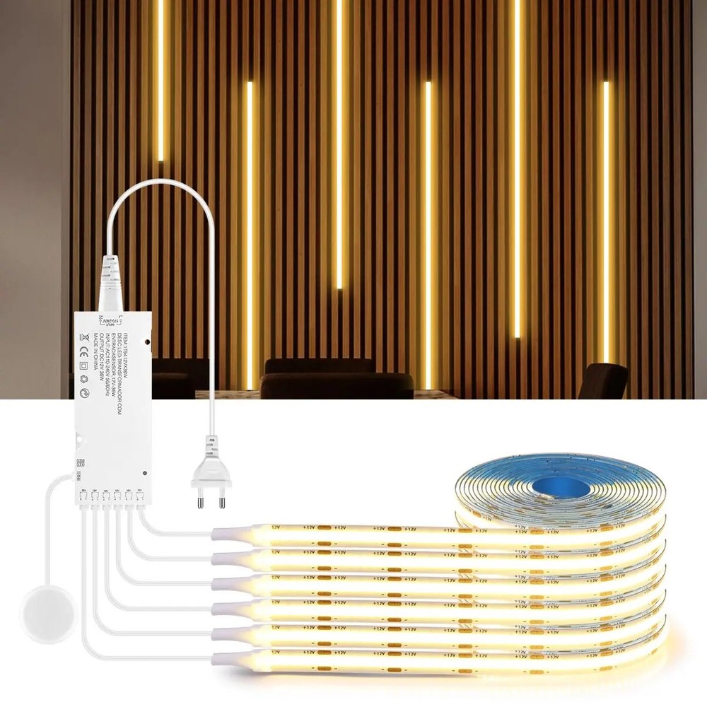 Dimmable COB LED Acoustic Light Strip with Touch Control & Custom Length