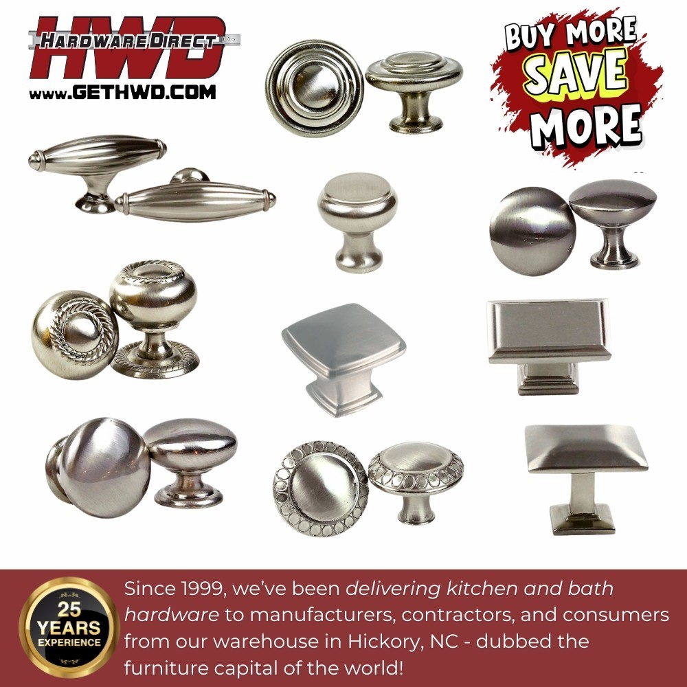 10 Pack Knob Pull Handle Kitchen Bath Cabinet Hardware Brushed Nickel Collection