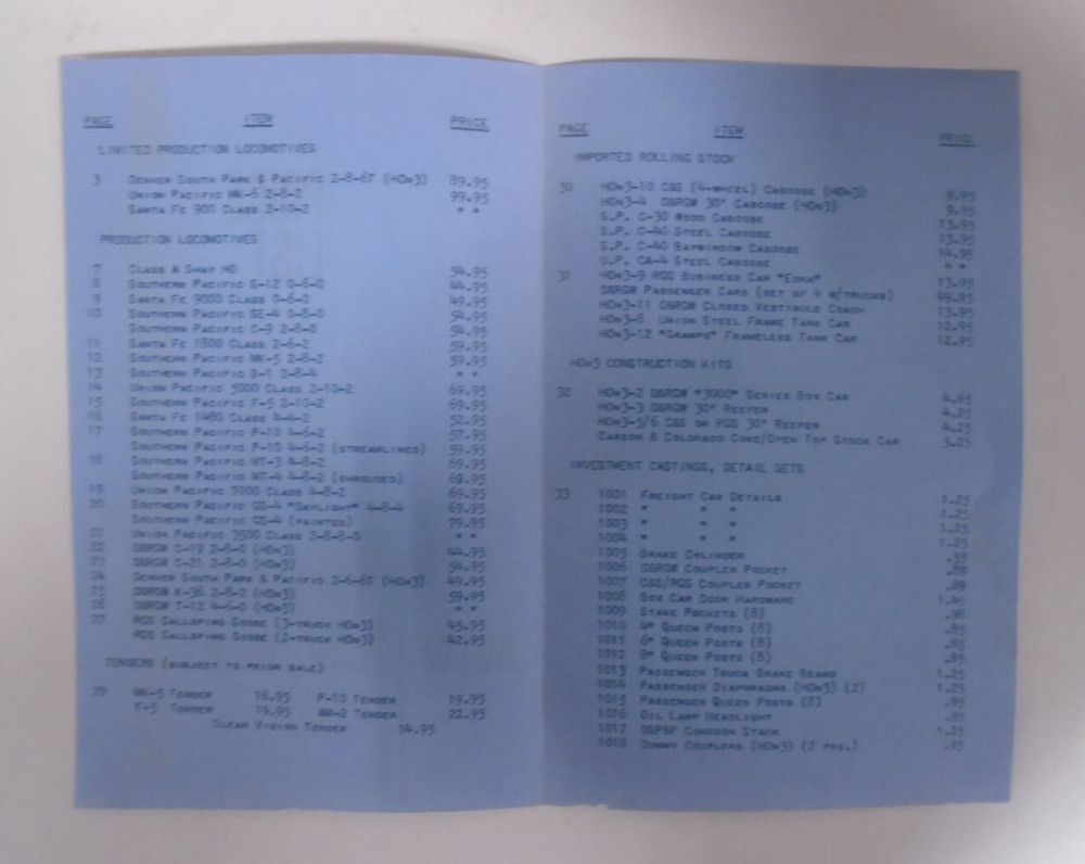 BALBOA SCALE MODELS 1967 CATALOG THIRD EDITION & PRICE LIST