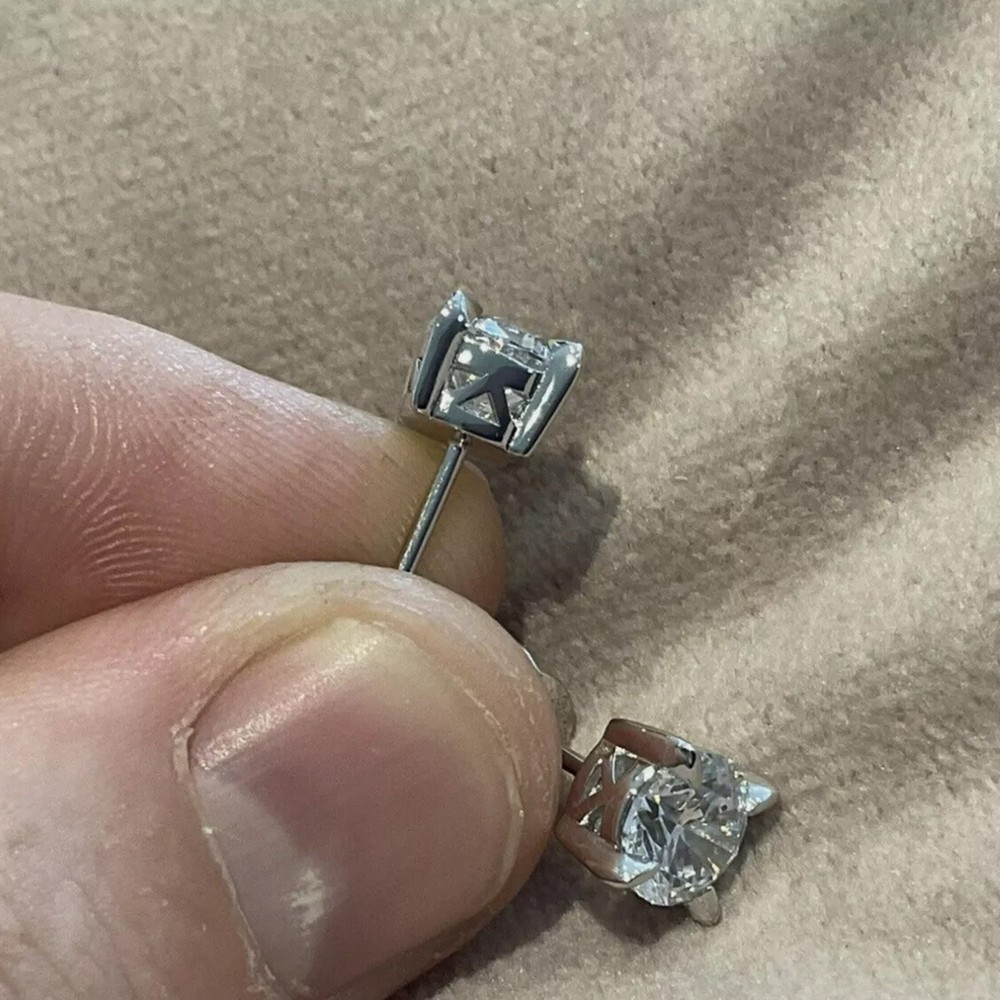 2.0 Ct. Lab Created Diamond Solitaire Stud Earrings 925 Silver