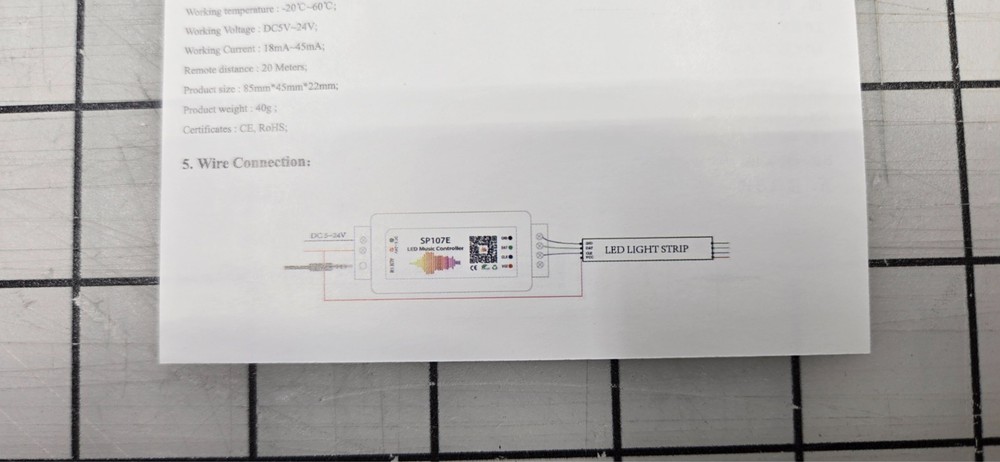 SP107E LED Chord LED Controller with Mic and Line Audio In