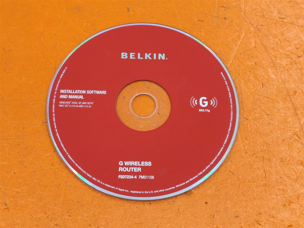⭐️⭐️⭐️⭐️⭐️ Belkin G Wireless Router Installation Software CD Disc Win Mac