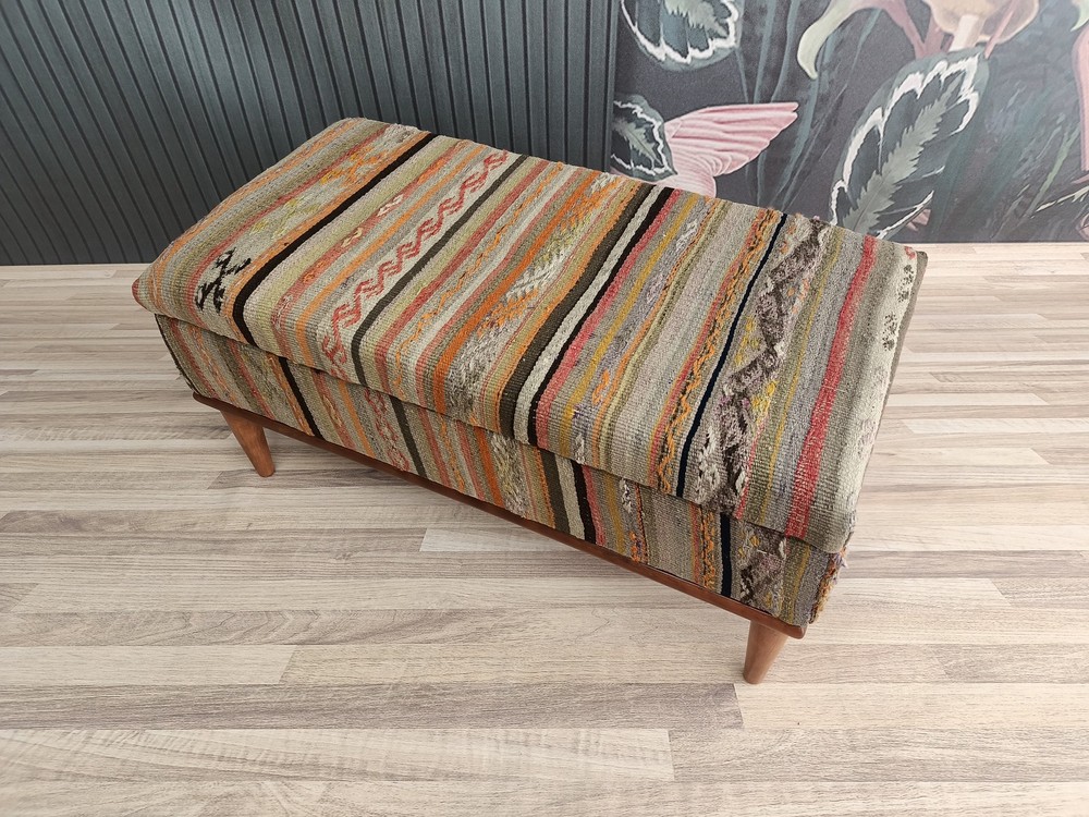 Handmade Ottoman Bench Kilim Storage Entryway Coffee Table Lightweight