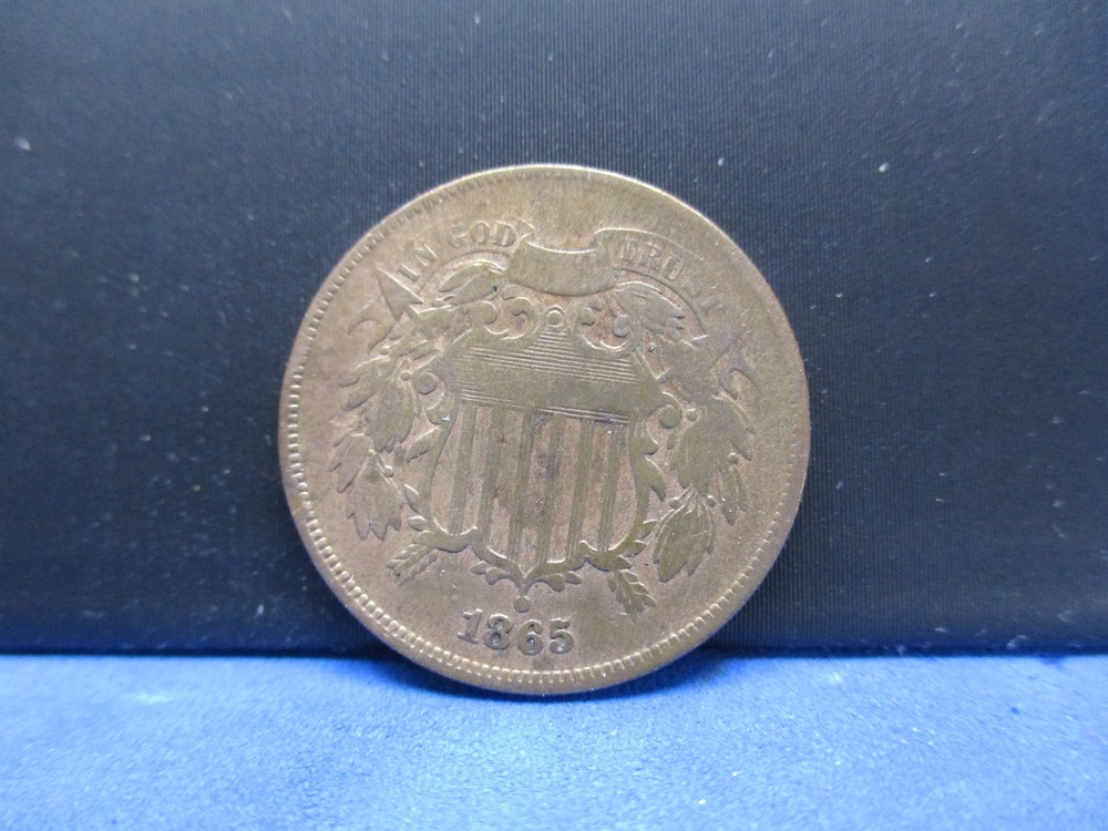 1865 FANCY 5 2 CENT PIECE VF condition