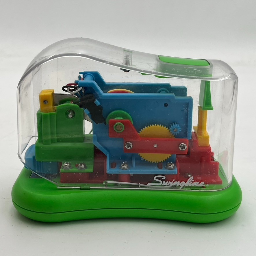 Vintage Swingline See Through Clear Stapler Electronic Stapling Machine Green