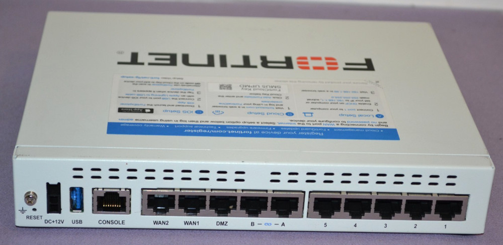 Fortinet FortiGate-60F Network Security Firewall -- No Power Supply
