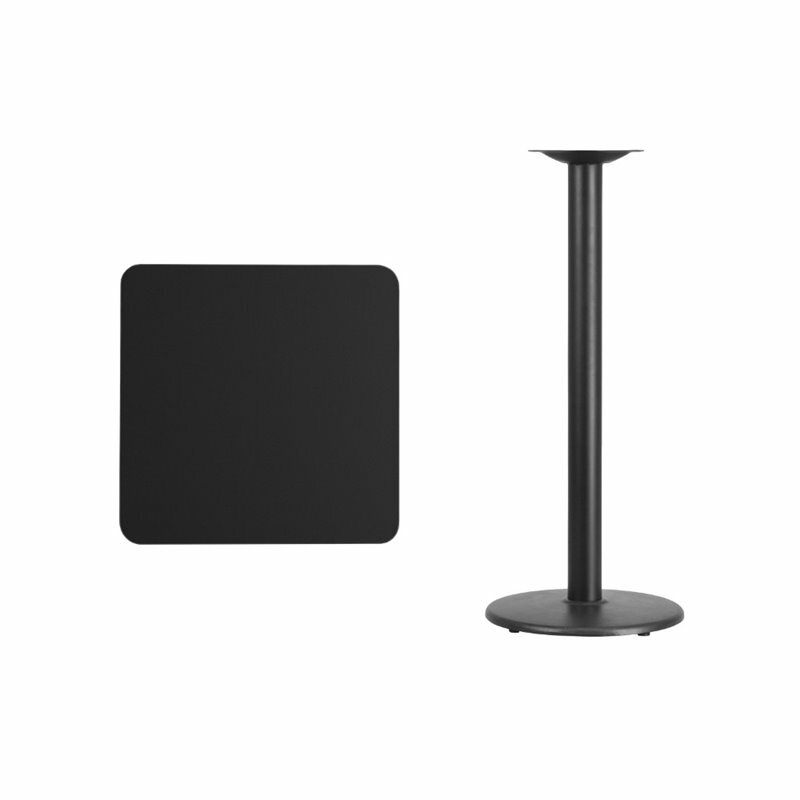 Bowery Hill 24" Square Restaurant Bar Table in Black