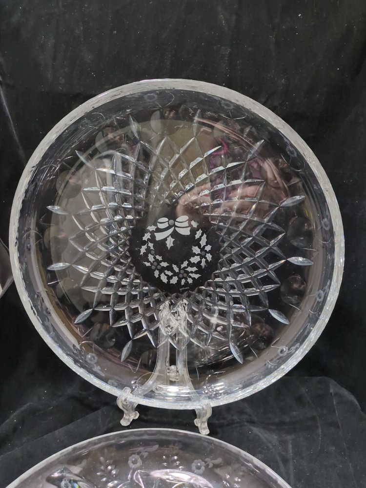 Rogaska Gallia Crystal Christmas Plate