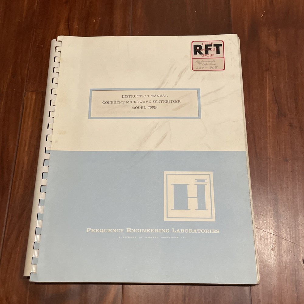 FEL Model 700B Coherent Microwave Synthesizer Instruction Manual