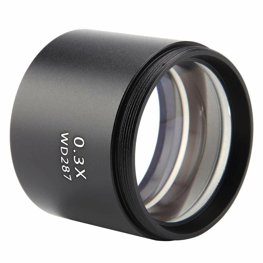 Stereo Microscope 0.3X Auxiliary Objective Barlow Lens 1-7/8" Thread WD287