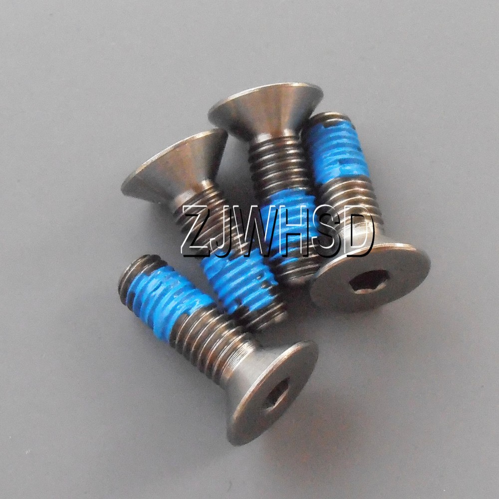 4pcs M5 x 16 mm Titanium Ti Screw Bolt Allen Hex Socket Flat Head Thread Locker