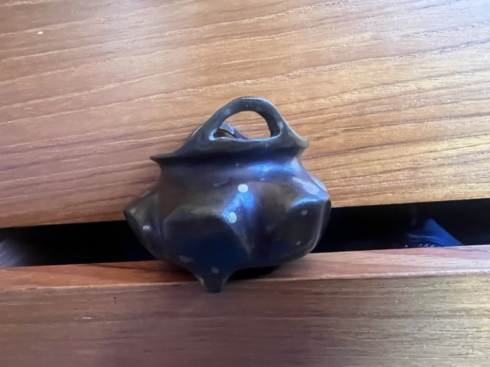 Chinese Bronze Incense Burner with Gold sparkles