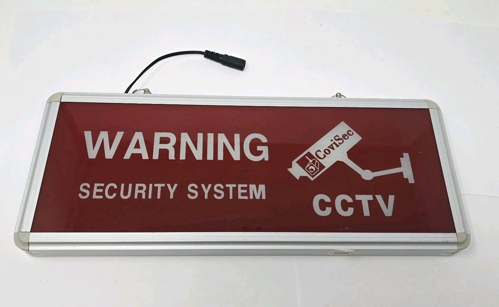 CCTV Warning Security System Lighted Security Camera Sign No Power Supply