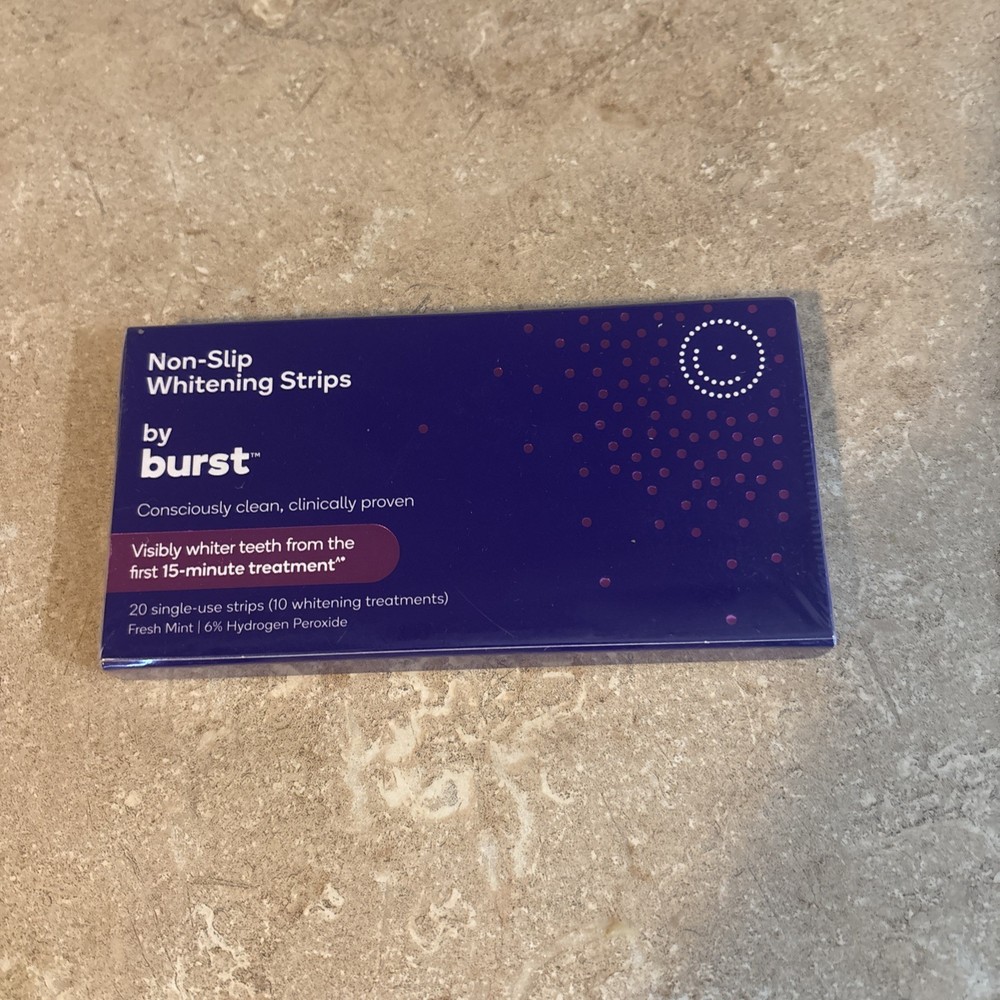 BURST Non-Slip Teeth Whitening Strips, Fresh Mint, 20 Single-Use Strips
