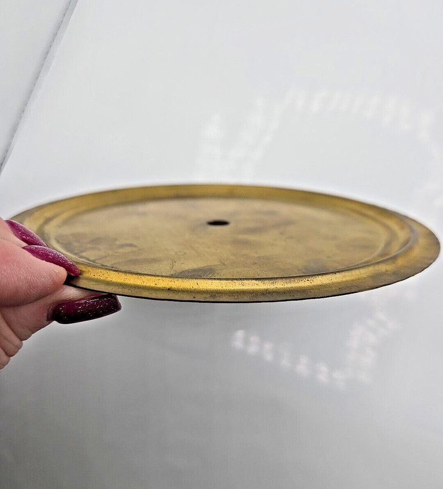 Vintage Solid Brass Clock Dial Pan 6 1/2" Clockmaker Stock