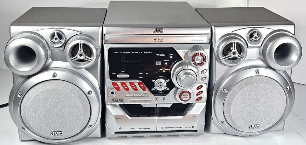 JVC Compact Component System MX-K30 Stereo Cassette Bass. Tested.
