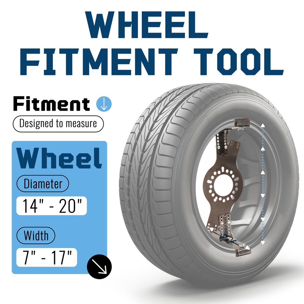 14"-22" Wheel Fitment Simulator Tool Tire Size For Testing Size 5-Lug Pattern