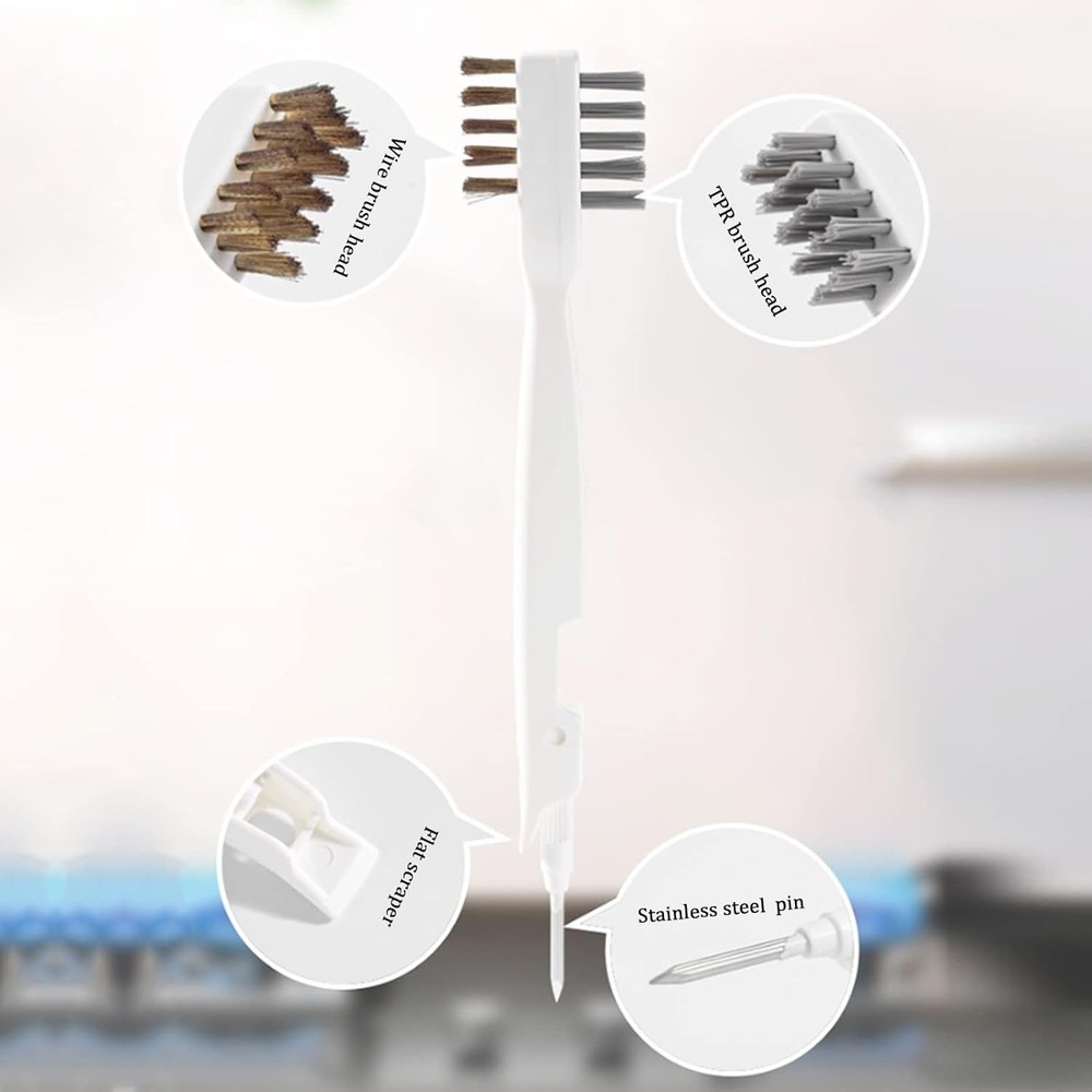 BetterJonny 3 Pcs Kitchen Cleaning Scrub Brush Set, Brass Wire Rust White