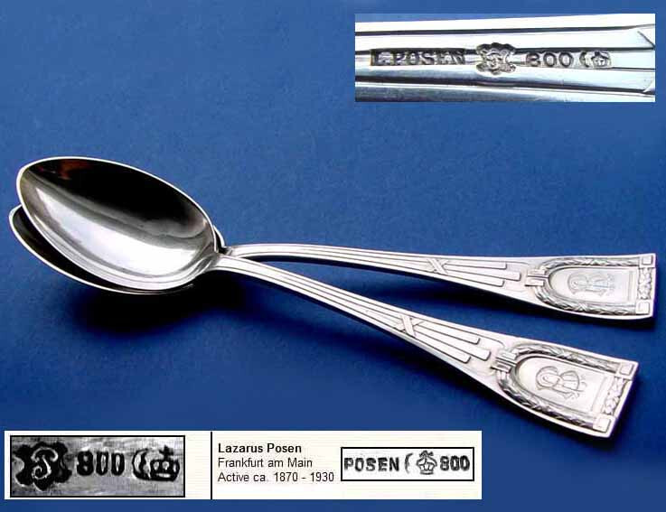 Massive Empire Spoon, 800 Silver, Lazarus Posen B829