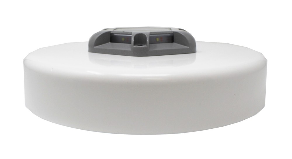 White Flat Dock Piling Cap with Outdoor Solar Powered Waterproof LED White Light